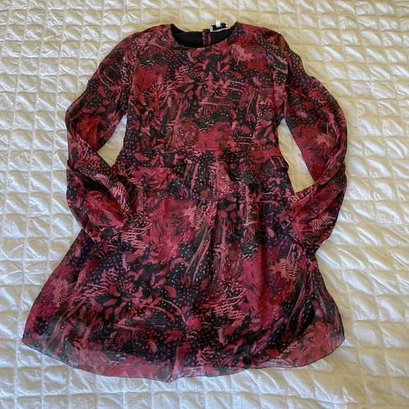 IRO Dresses & Skirts - IRO Deylfe red printed silk mini dress
